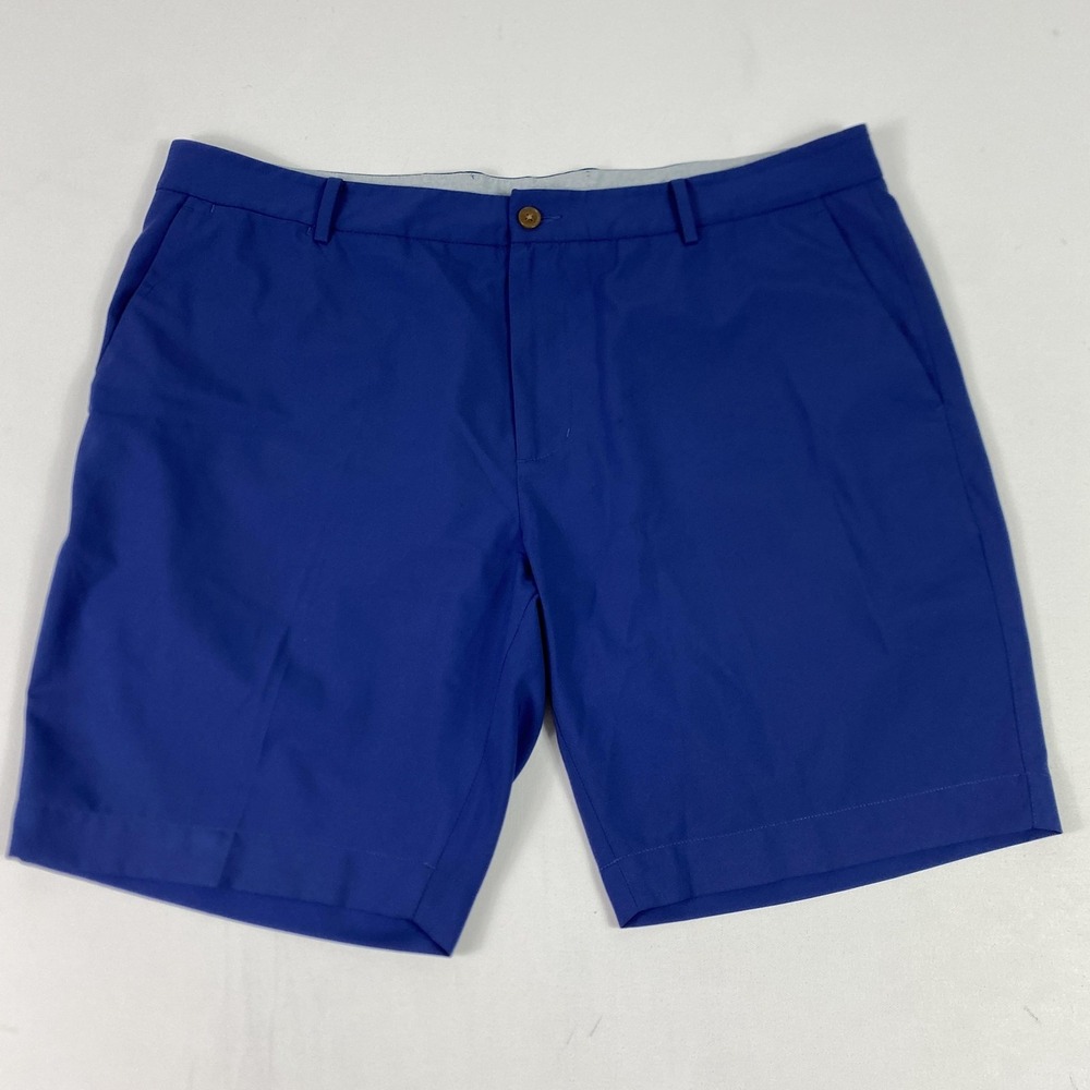 Draddy Sport Shorts Mens 38 Blue Golf Performance Polyester Flat Front